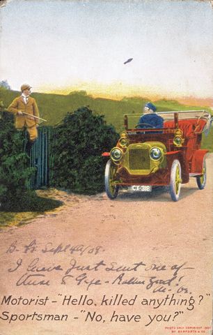 Satirical postcard, 1908